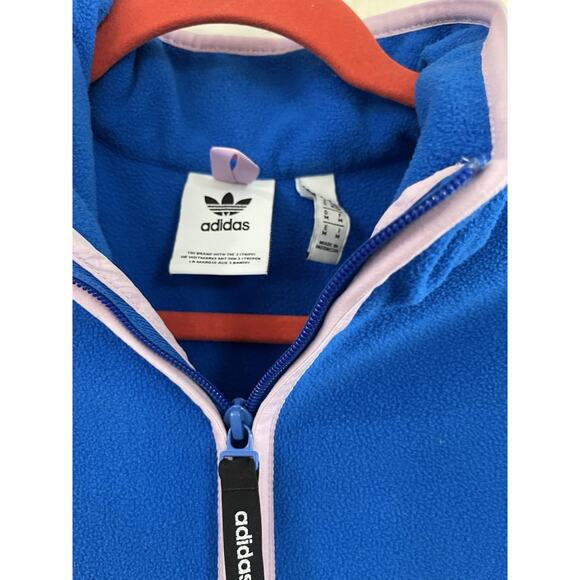 Adidas Vintage Originals Adventure Fleece Half Zip Pullover Sweatshirt In Blue M - Picture 4 of 7